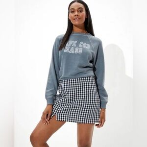 AE Navy and White Mini Skirt
